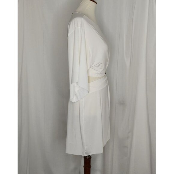 VIX Cover Up L white Solid Zaila Short Cover-up Cut Out Resortwear - Picture 9 of 13